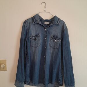 Canyon River Blues Classic Blue Denim Button Down Shirt Button Up
